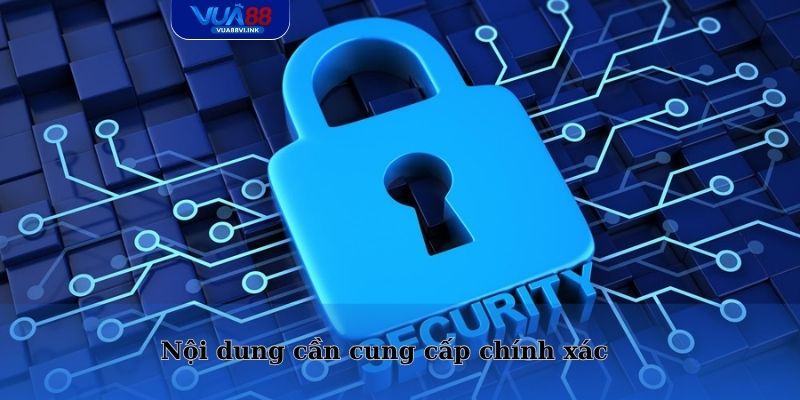 Một số nội dung người chơi cần cung cấp chính xác cho hệ thống