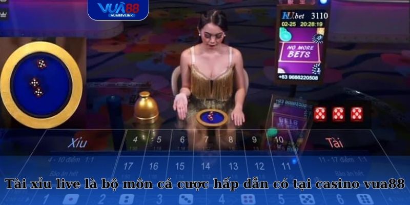 Tài xỉu live là bộ môn cá cược hấp dẫn có tại casino vua88